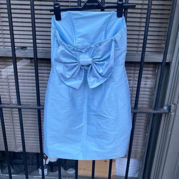 Alexia Admor New York Blue Strapless Bow Back Dress, Size Small - Picture 5 of 9